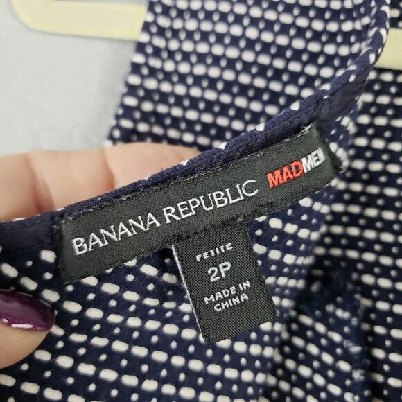 Banana Republic Mad Men Collection 2 Petite Pleated Sleeveless Shell Black Tweed - Picture 6 of 6